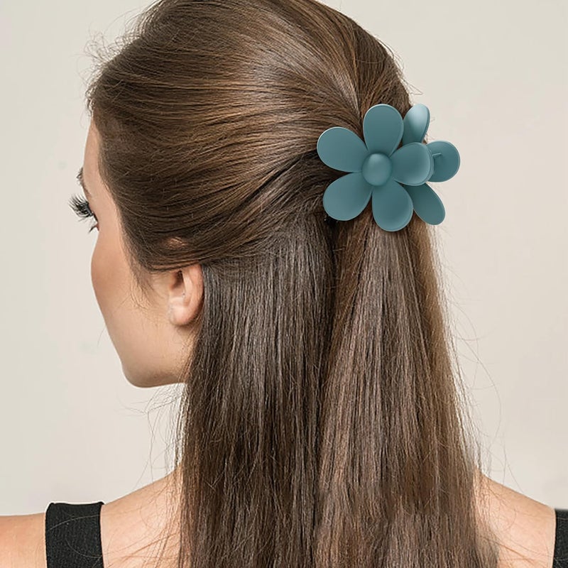 Sunolga 8PCS Hair Clips for Women, Flower Claw Clips for Thick Hair, Non-Slip Hair Accessories with Multi-Styles, Neutral Colors Variety Pack - Image 4